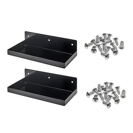 Triton Products 12 In. W x 6 In. D Black Epoxy Coated Steel Shelf for 1/8 In. and 1/4 In. Pegboard 2 Pack 76126BK-2